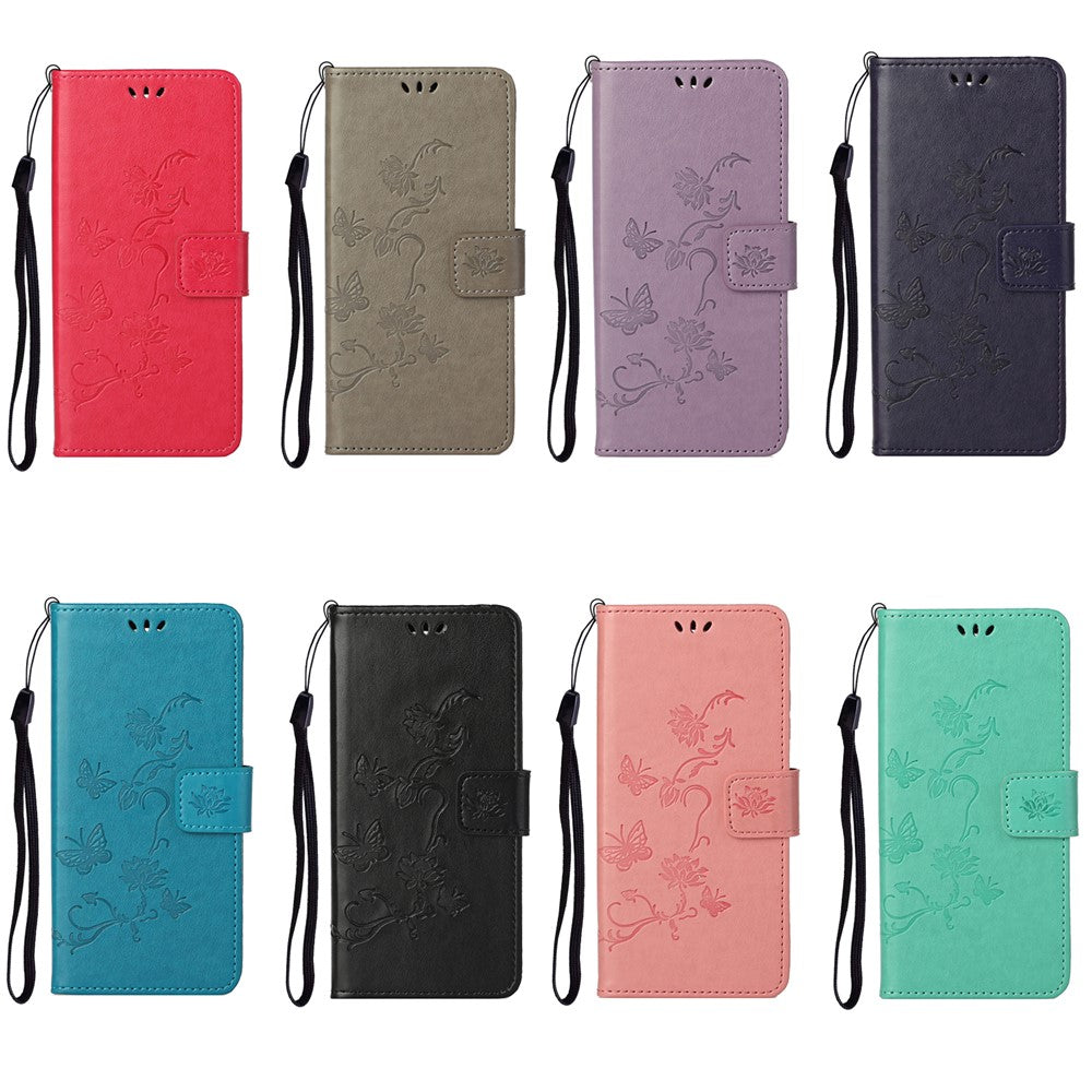 For Xiaomi Redmi Note 12 Pro 4G / 11 Pro 4G (MediaTek) / Note 11 Pro 5G (Qualcomm) Imprinting Butterfly Flower Wallet Cover PU Leather Stand Phone Case