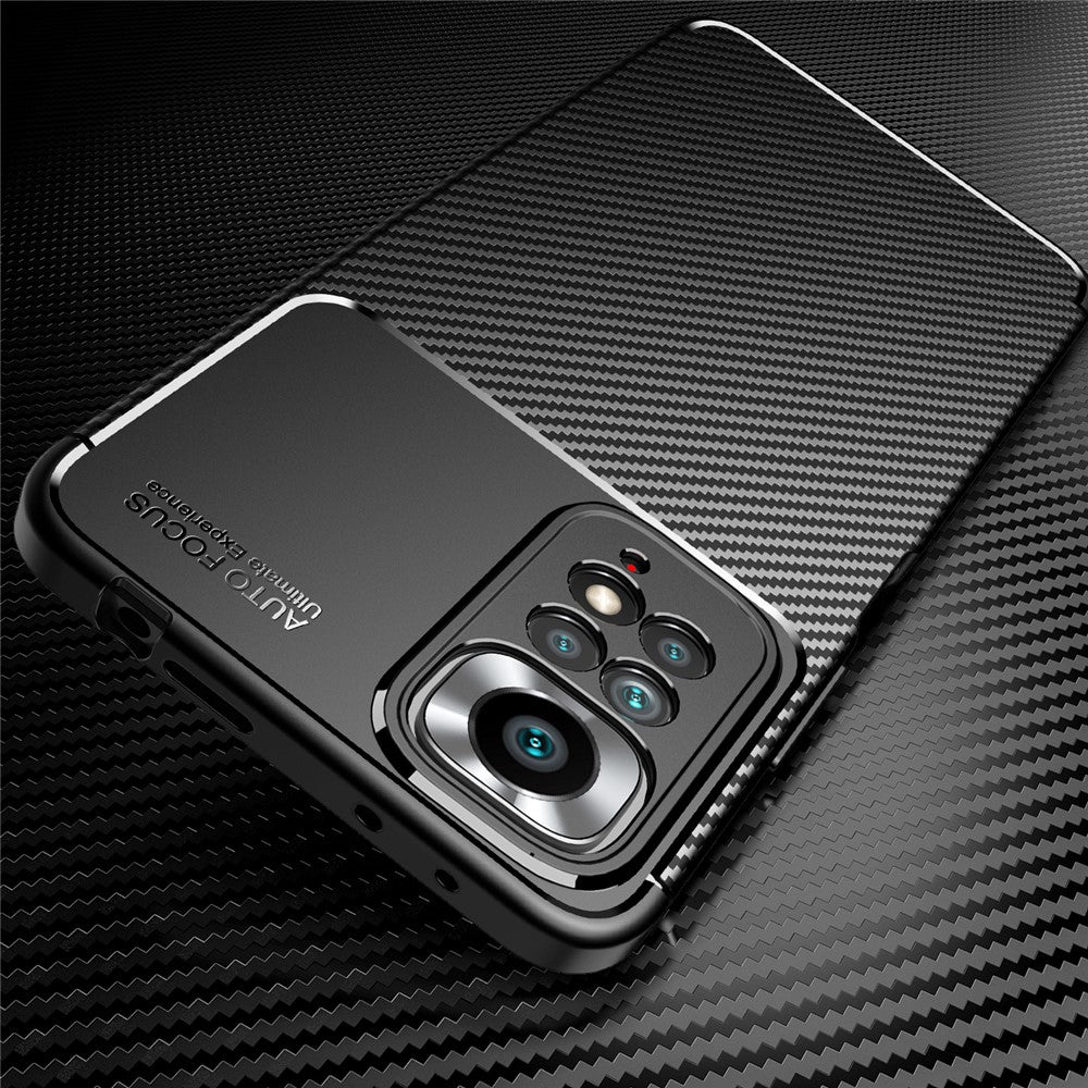 For Xiaomi Redmi Note 11 Pro 4G (MediaTek) / Redmi Note 11 Pro 5G (Qualcomm) TPU Precise Cutout Case Carbon Fiber Texture Anti-Scratch Fingerprint-Resistant Cover
