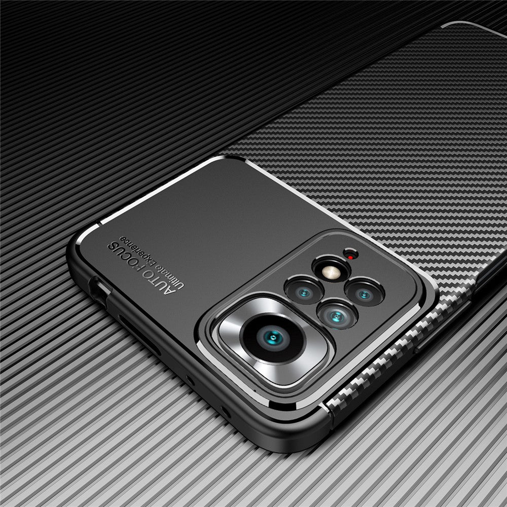 For Xiaomi Redmi Note 11 Pro 4G (MediaTek) / Redmi Note 11 Pro 5G (Qualcomm) TPU Precise Cutout Case Carbon Fiber Texture Anti-Scratch Fingerprint-Resistant Cover