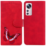 Magnetic Closure Case for Xiaomi 12 Pro 5G/12S Pro 5G/12 Pro (Dimensity) 5G Shockproof Phone Case with Wallet/Stand Butterfly Pattern Printed PU Leather Flip Cover