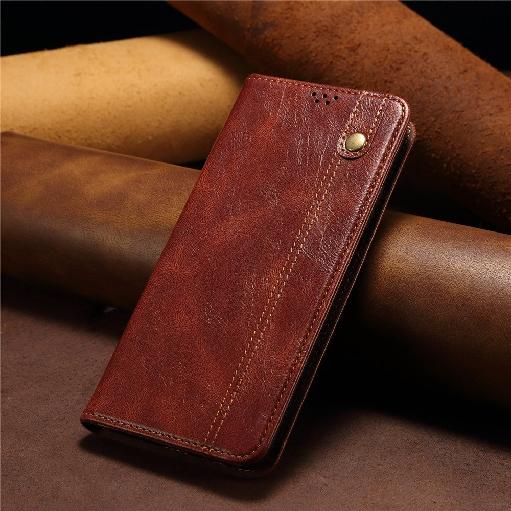 For Xiaomi 12/12X/12S 5G Wallet Phone Case Magnetic Absorption Waxy Crazy Horse Texture PU Leather Stand Phone Cover
