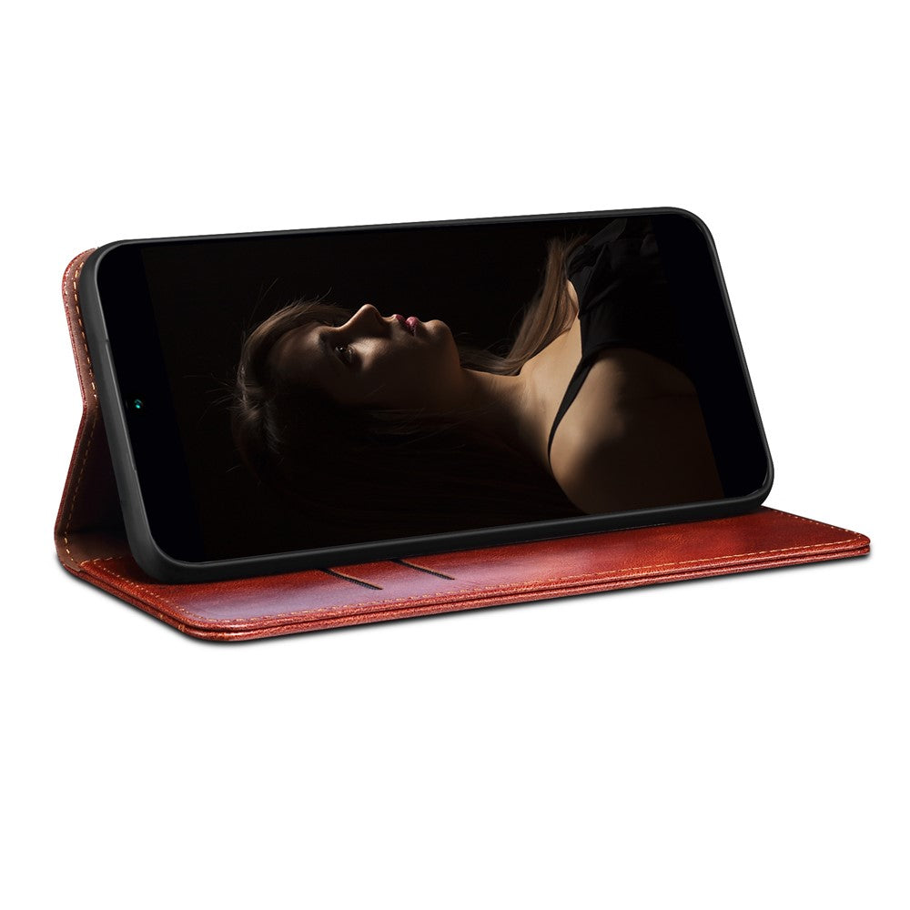 For Xiaomi 12/12X/12S 5G Wallet Phone Case Magnetic Absorption Waxy Crazy Horse Texture PU Leather Stand Phone Cover