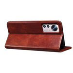 For Xiaomi 12/12X/12S 5G Wallet Phone Case Magnetic Absorption Waxy Crazy Horse Texture PU Leather Stand Phone Cover