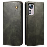 Xiaomi 12/12X/12S 5G plånboksfodral magnetiskt absorberande vaxartad galen häststruktur PU-läder stativfodral