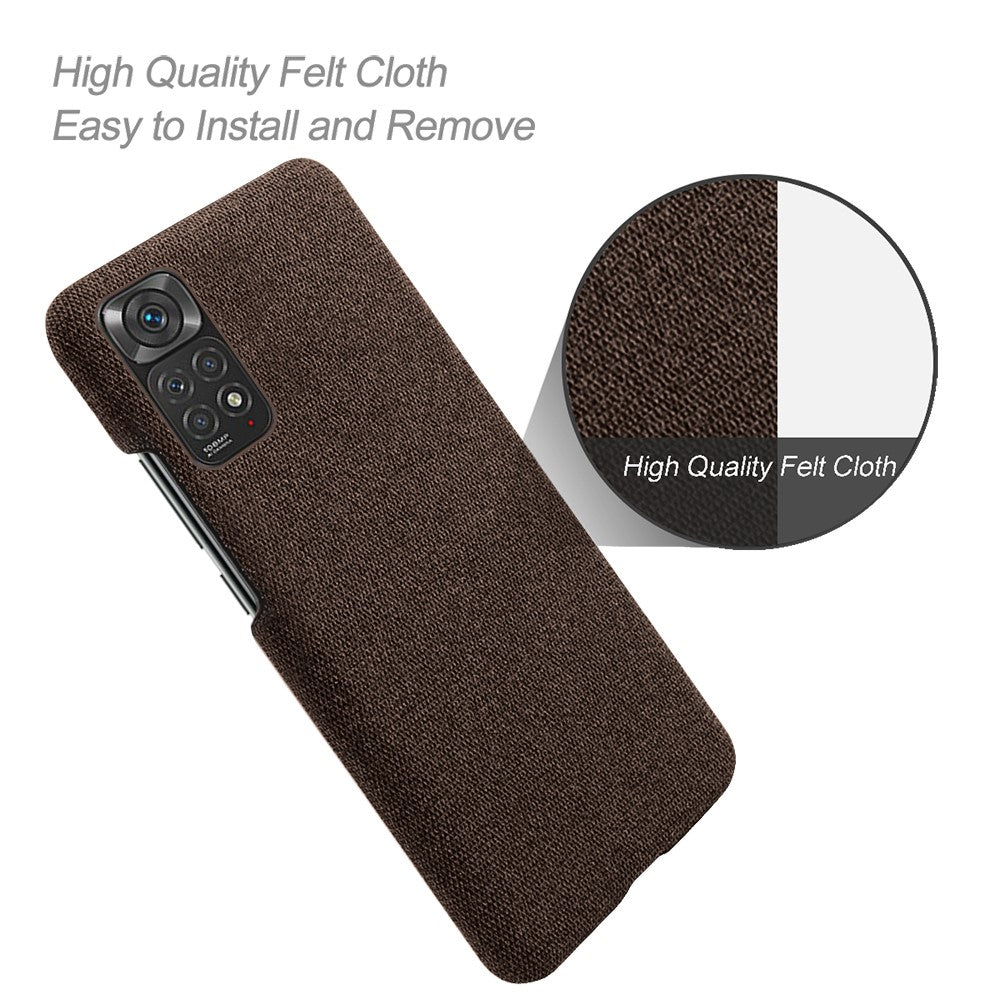 For Xiaomi Redmi Note 11S 4G/Note 11 4G (Qualcomm) Anti-fall Hard PC Phone Case Solid Color Cloth Texture Protective Shell