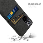 Xiaomi Redmi Note 11 5G (Kina) (MediaTek)/Redmi Note 11T 5G/Redmi Note 11S 5G Tygstruktur Multifunktionellt Dubbla Kortfatt Mobilskal Tyg + PC Bakstycke mobilskal