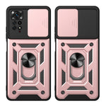 For Xiaomi Redmi Note 12 Pro 4G / 11 Pro 4G (MediaTek) / Note 11 Pro 5G (Qualcomm) PC + TPU Hybrid Slide Camera Cover Built-in Metal Sheet Mobile Phone Shell with Kickstand