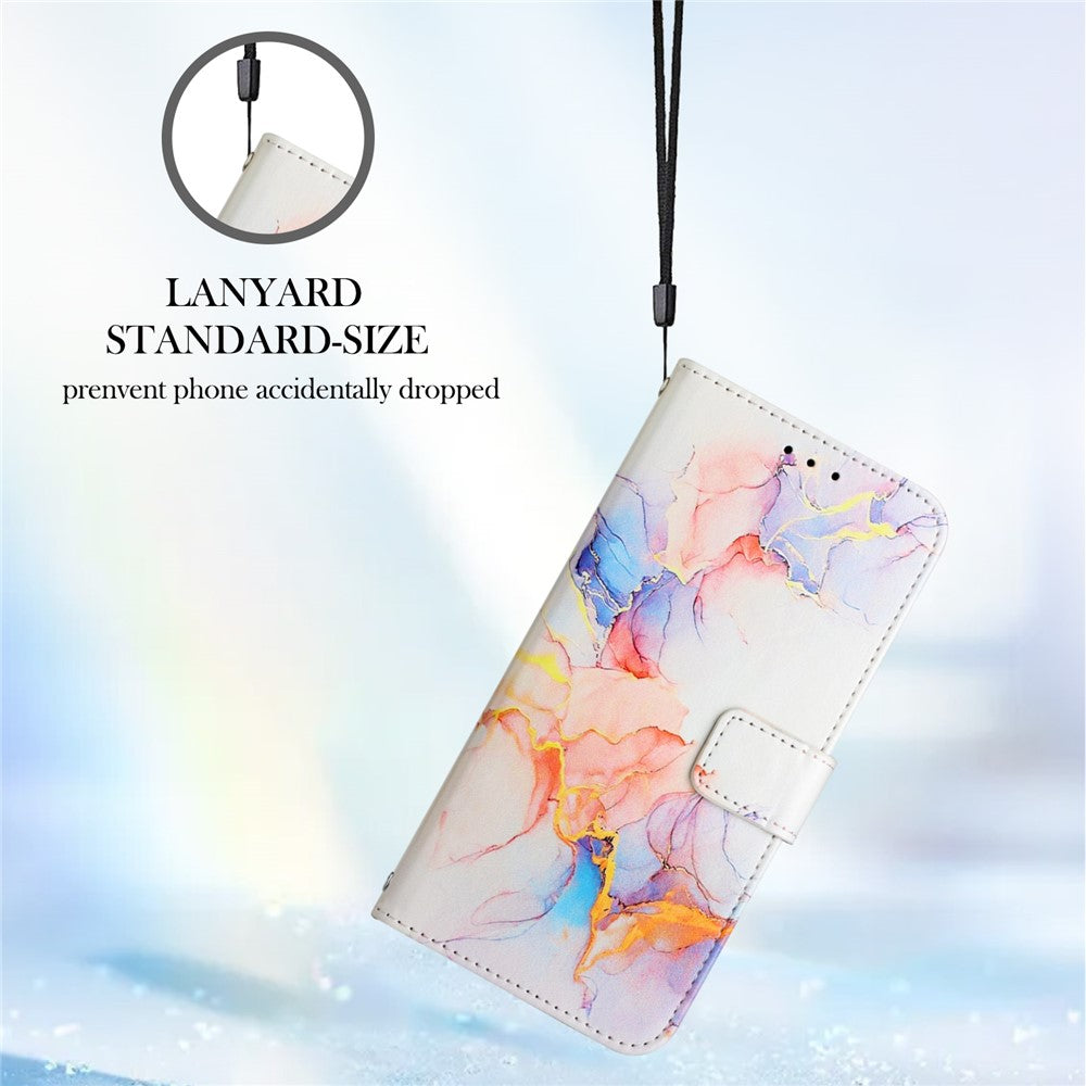 YB Pattern Printing Leather Series-5 for Xiaomi 12 Pro 5G/12S Pro 5G/12 Pro (Dimensity) 5G PU Leather Book Wallet Case Stand Feature Marble Pattern Magnetic Flip Wrist Strap Phone Cover