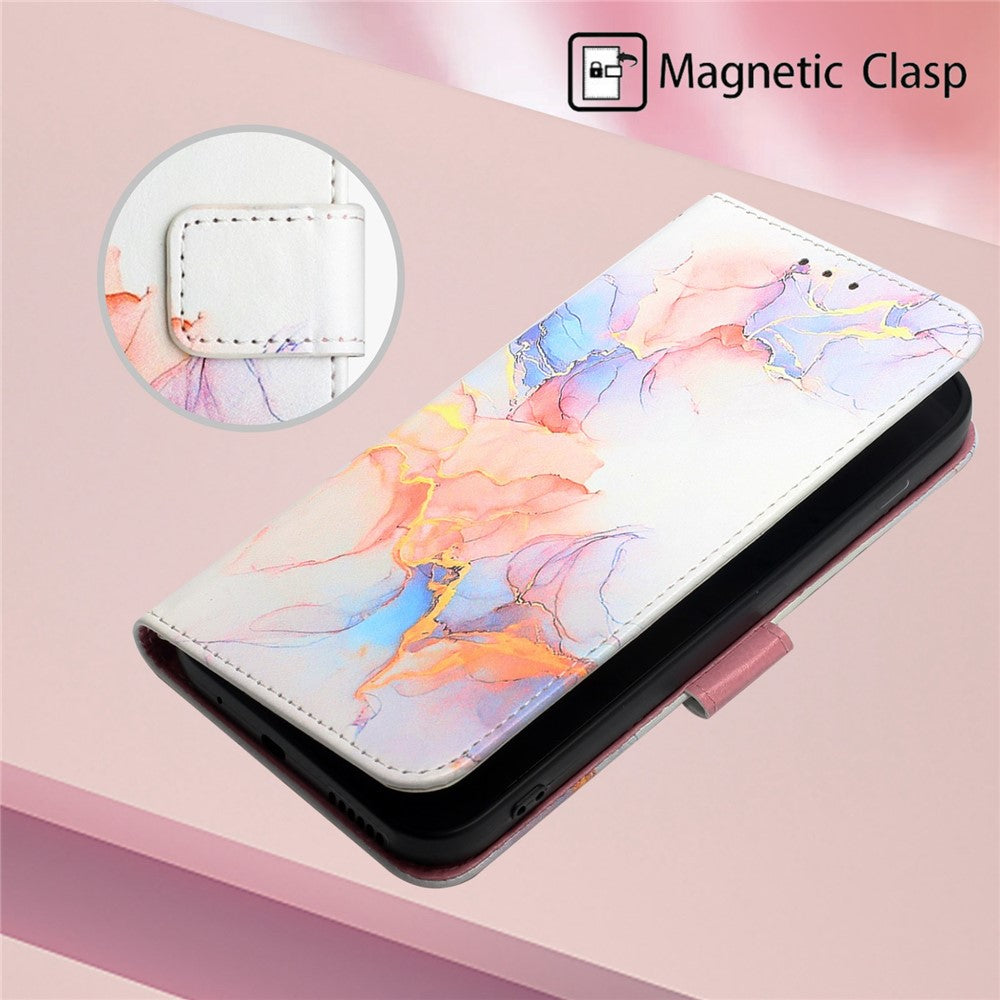 YB Pattern Printing Leather Series-5 for Xiaomi 12 Pro 5G/12S Pro 5G/12 Pro (Dimensity) 5G PU Leather Book Wallet Case Stand Feature Marble Pattern Magnetic Flip Wrist Strap Phone Cover