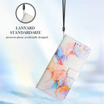 YB Pattern Printing Leather Series-5 for Xiaomi 12/12X/12S 5G Printed Marble Pattern Wallet Flip Case Stand Full-Body Protective Cover with Detachable Wrist Strap