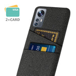 For Xiaomi 12/12X/12S 5G Dual Card Slots Stylish Cloth Texture Mobile Phone Case Cloth + PC Protection Cover