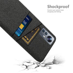 For Xiaomi 12/12X/12S 5G Dual Card Slots Stylish Cloth Texture Mobile Phone Case Cloth + PC Protection Cover