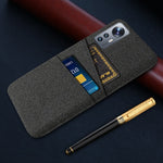 For Xiaomi 12/12X/12S 5G Dual Card Slots Stylish Cloth Texture Mobile Phone Case Cloth + PC Protection Cover