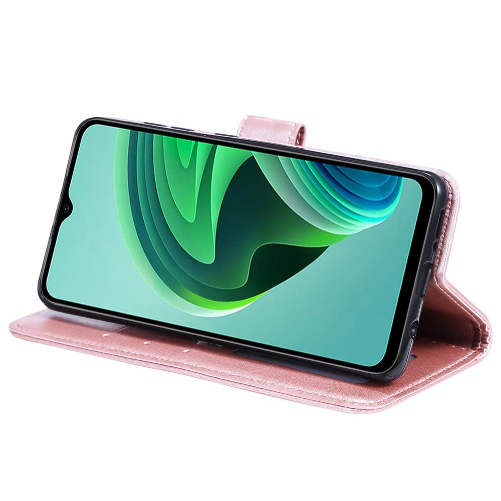 Xiaomi Redmi Note 11E 5G / Redmi 10 5G / Redmi 10 Prime+ 5G Anti-kollisions plånboksfodral med stativ och tryckt mandala, PU-läder, flipfodral