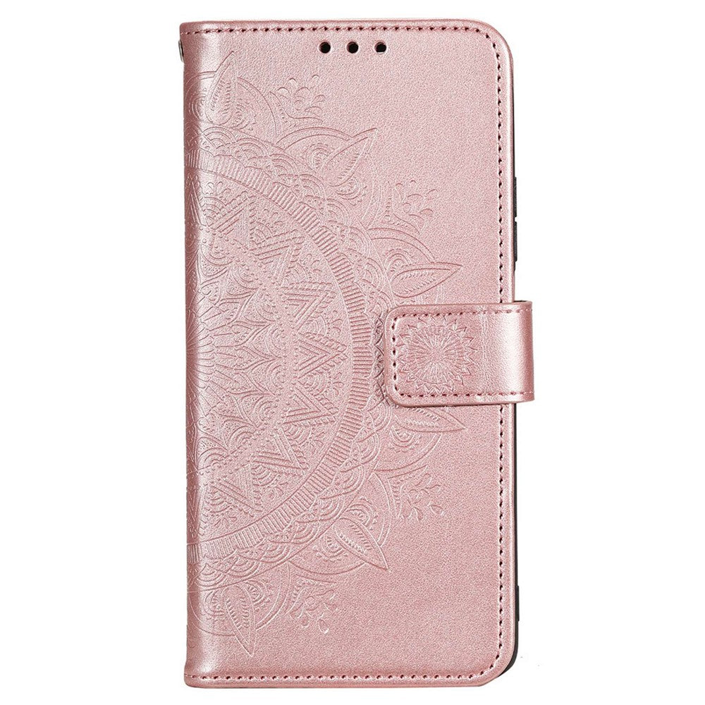 Xiaomi Redmi Note 11E 5G / Redmi 10 5G / Redmi 10 Prime+ 5G Anti-kollisions plånboksfodral med stativ och tryckt mandala, PU-läder, flipfodral