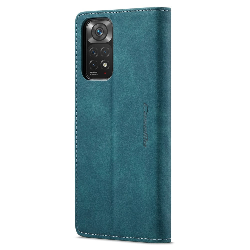 CASEME 013-serien för Xiaomi Redmi Note 11 4G (Qualcomm)/Note 11S 4G PU-läder stativ plånboksfodral självabsorberande magnetiskt mobilskal