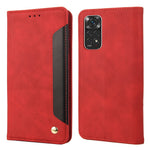 For Xiaomi Redmi Note 11 4G (Qualcomm)/Redmi Note 11S 4G Skin-touch Feeling Anti-fingerprint Phone Stand Cover Shockproof Wallet Phone Case Splicing Leather Shell