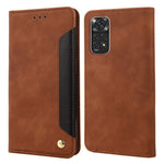For Xiaomi Redmi Note 11 4G (Qualcomm)/Redmi Note 11S 4G Skin-touch Feeling Anti-fingerprint Phone Stand Cover Shockproof Wallet Phone Case Splicing Leather Shell