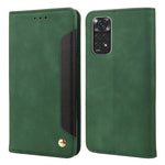 For Xiaomi Redmi Note 11 4G (Qualcomm)/Redmi Note 11S 4G Skin-touch Feeling Anti-fingerprint Phone Stand Cover Shockproof Wallet Phone Case Splicing Leather Shell