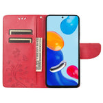 For Xiaomi Redmi Note 11 4G (Qualcomm)/Redmi Note 11S 4G Imprinted Flowers Butterflies Pattern PU Leather Cover Wallet Stand Phone Case Shell
