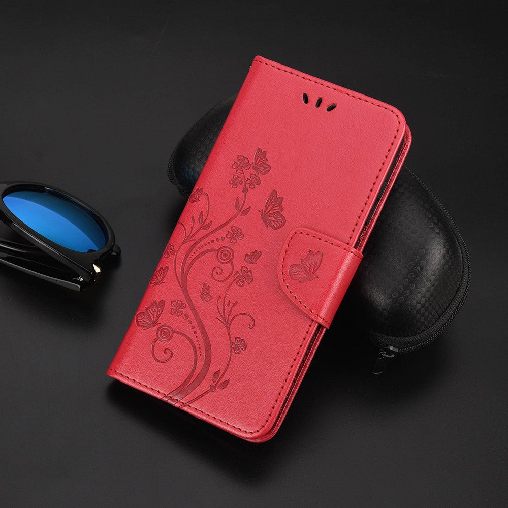 For Xiaomi Redmi Note 11 4G (Qualcomm)/Redmi Note 11S 4G Imprinted Flowers Butterflies Pattern PU Leather Cover Wallet Stand Phone Case Shell