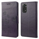 For Xiaomi Redmi Note 11 4G (Qualcomm)/Redmi Note 11S 4G Imprinted Flowers Butterflies Pattern PU Leather Cover Wallet Stand Phone Case Shell
