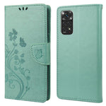 For Xiaomi Redmi Note 11 4G (Qualcomm)/Redmi Note 11S 4G Imprinted Flowers Butterflies Pattern PU Leather Cover Wallet Stand Phone Case Shell