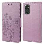 For Xiaomi Redmi Note 11 4G (Qualcomm)/Redmi Note 11S 4G Imprinted Flowers Butterflies Pattern PU Leather Cover Wallet Stand Phone Case Shell
