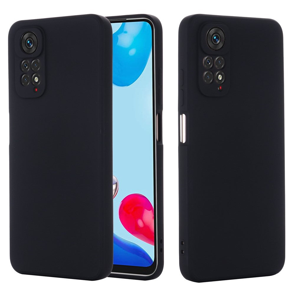 For Xiaomi Redmi Note 11S 4G / Redmi Note 11 4G (Qualcomm) Liquid Silicone Phone Case Silky-Soft Anti-Scratch Protective Cover with Strap