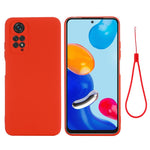 For Xiaomi Redmi Note 11S 4G / Redmi Note 11 4G (Qualcomm) Liquid Silicone Phone Case Silky-Soft Anti-Scratch Protective Cover with Strap