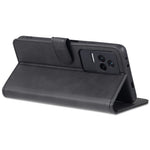 AZNS for Xiaomi Redmi K50/K50 Pro PU Leather Wallet Case Foldable Stand Phone Full-protection Cover