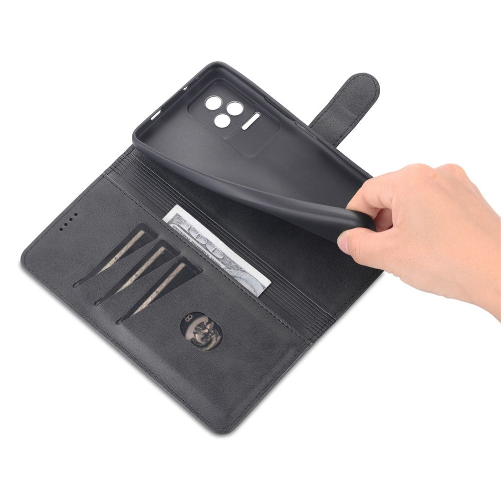 AZNS for Xiaomi Redmi K50/K50 Pro PU Leather Wallet Case Foldable Stand Phone Full-protection Cover