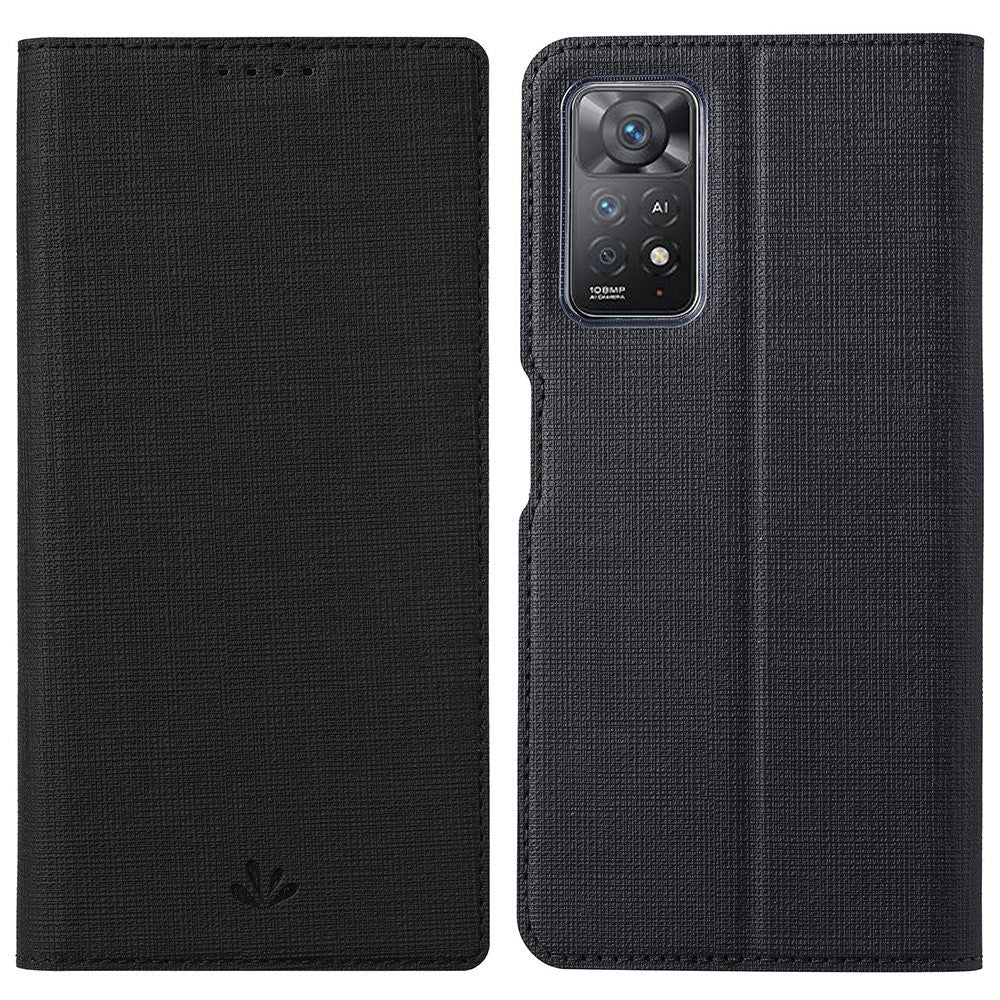 VILI DMX-serien för Xiaomi Redmi Note 12 Pro 4G / 11 Pro 4G (MediaTek) / Note 11 Pro 5G (Qualcomm) PU-läder, fallskyddande stativ, mobilskal med korthållare