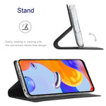 VILI DMX-serien för Xiaomi Redmi Note 12 Pro 4G / 11 Pro 4G (MediaTek) / Note 11 Pro 5G (Qualcomm) PU-läder, fallskyddande stativ, mobilskal med korthållare