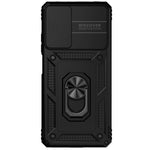 For Xiaomi Redmi Note 11 Pro 4G (MediaTek) / Redmi Note 11 Pro 5G (Qualcomm) Protector Hard PC + TPU Protective Case Rotating Ring Kickstand Phone Protector with Slide Camera Cover