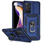 For Xiaomi Redmi Note 11 Pro 4G (MediaTek) / Redmi Note 11 Pro 5G (Qualcomm) Protector Hard PC + TPU Protective Case Rotating Ring Kickstand Phone Protector with Slide Camera Cover