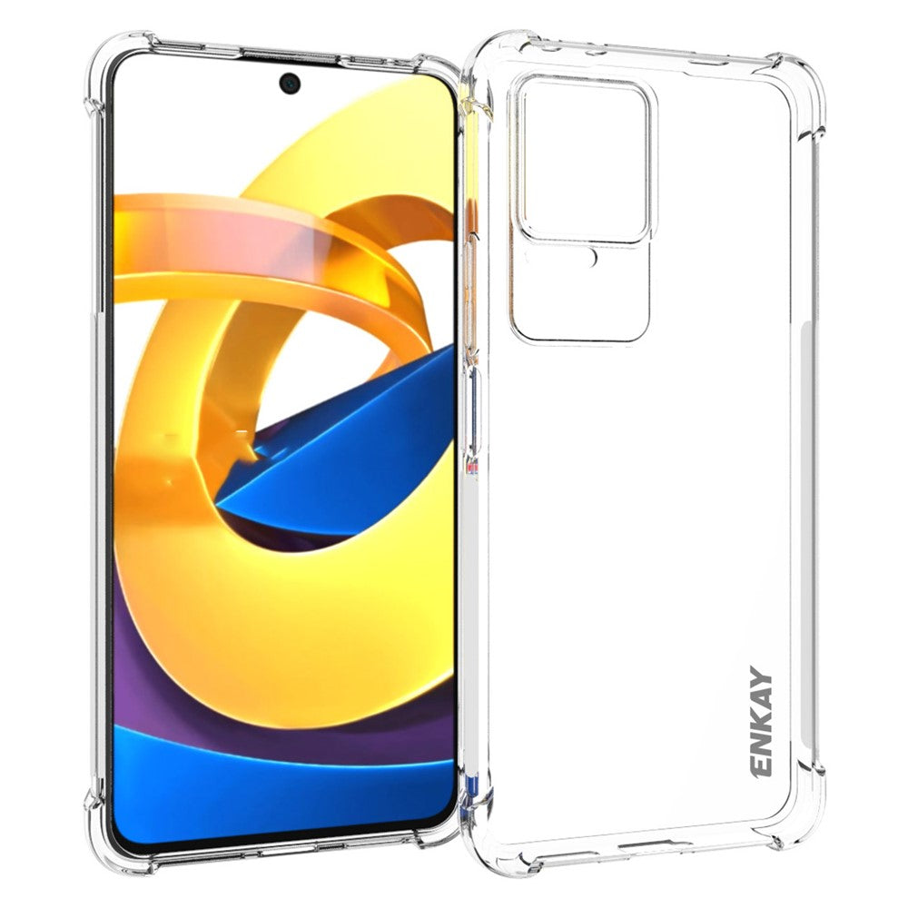ENKAY HAT PRINCE krystalklart slimcover til Xiaomi Redmi K50 Pro/K50, TPU-stødbeskyttelse med forstærkede fire hjørner og skridsikre kanter