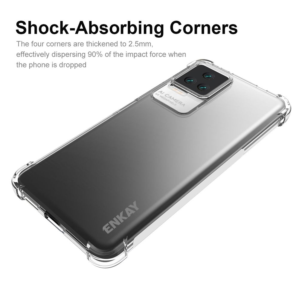 ENKAY HAT PRINCE krystalklart slimcover til Xiaomi Redmi K50 Pro/K50, TPU-stødbeskyttelse med forstærkede fire hjørner og skridsikre kanter
