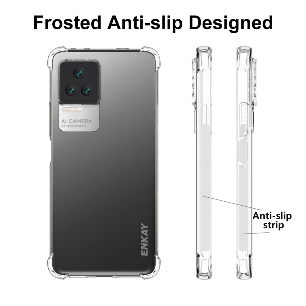 ENKAY HAT PRINCE krystalklart slimcover til Xiaomi Redmi K50 Pro/K50, TPU-stødbeskyttelse med forstærkede fire hjørner og skridsikre kanter