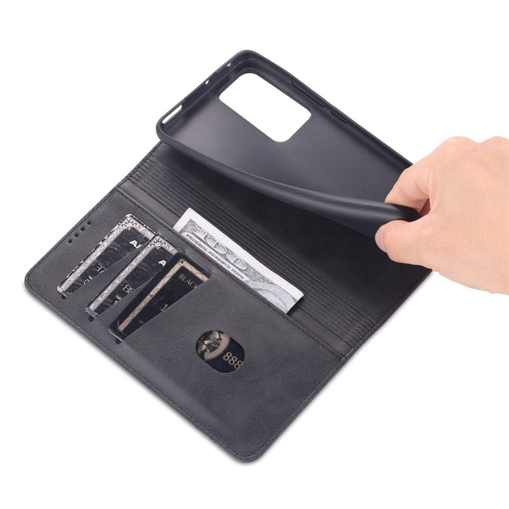 AZNS For Xiaomi 12/12X/12S 5G Well-protected Textured Leather Phone Case Stand Function Magnetic Auto-absorbed Cover with Wallet