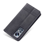 AZNS For Xiaomi 12/12X/12S 5G Well-protected Textured Leather Phone Case Stand Function Magnetic Auto-absorbed Cover with Wallet