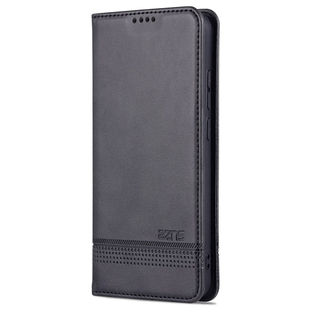 AZNS For Xiaomi 12/12X/12S 5G Well-protected Textured Leather Phone Case Stand Function Magnetic Auto-absorbed Cover with Wallet