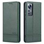 AZNS For Xiaomi 12/12X/12S 5G Well-protected Textured Leather Phone Case Stand Function Magnetic Auto-absorbed Cover with Wallet