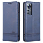 AZNS For Xiaomi 12/12X/12S 5G Well-protected Textured Leather Phone Case Stand Function Magnetic Auto-absorbed Cover with Wallet