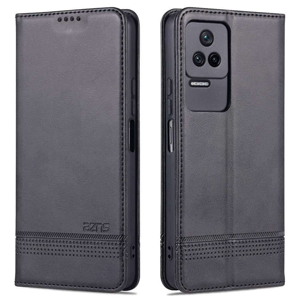 AZNS For Xiaomi Redmi K50 Pro/K50 Protective Phone Case Magnetic Closure Textured PU Leather Stand Phone Cover with Wallet