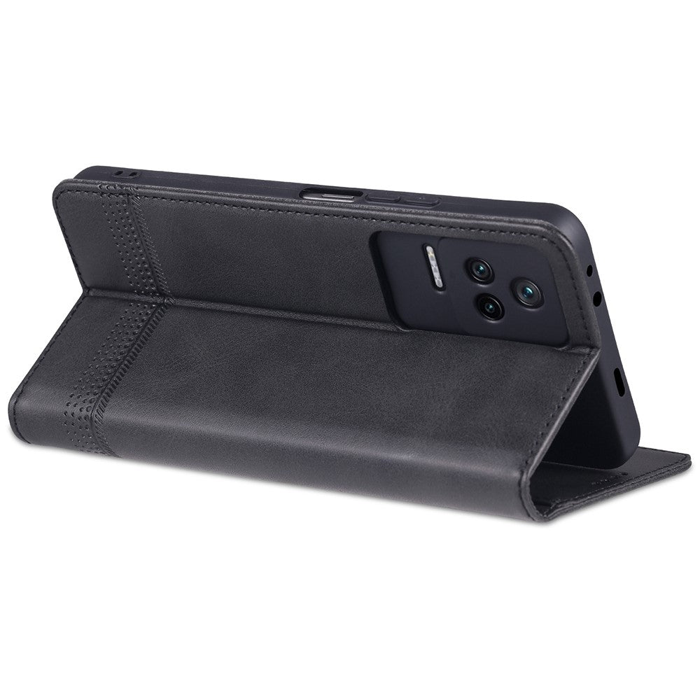 AZNS For Xiaomi Redmi K50 Pro/K50 Protective Phone Case Magnetic Closure Textured PU Leather Stand Phone Cover with Wallet