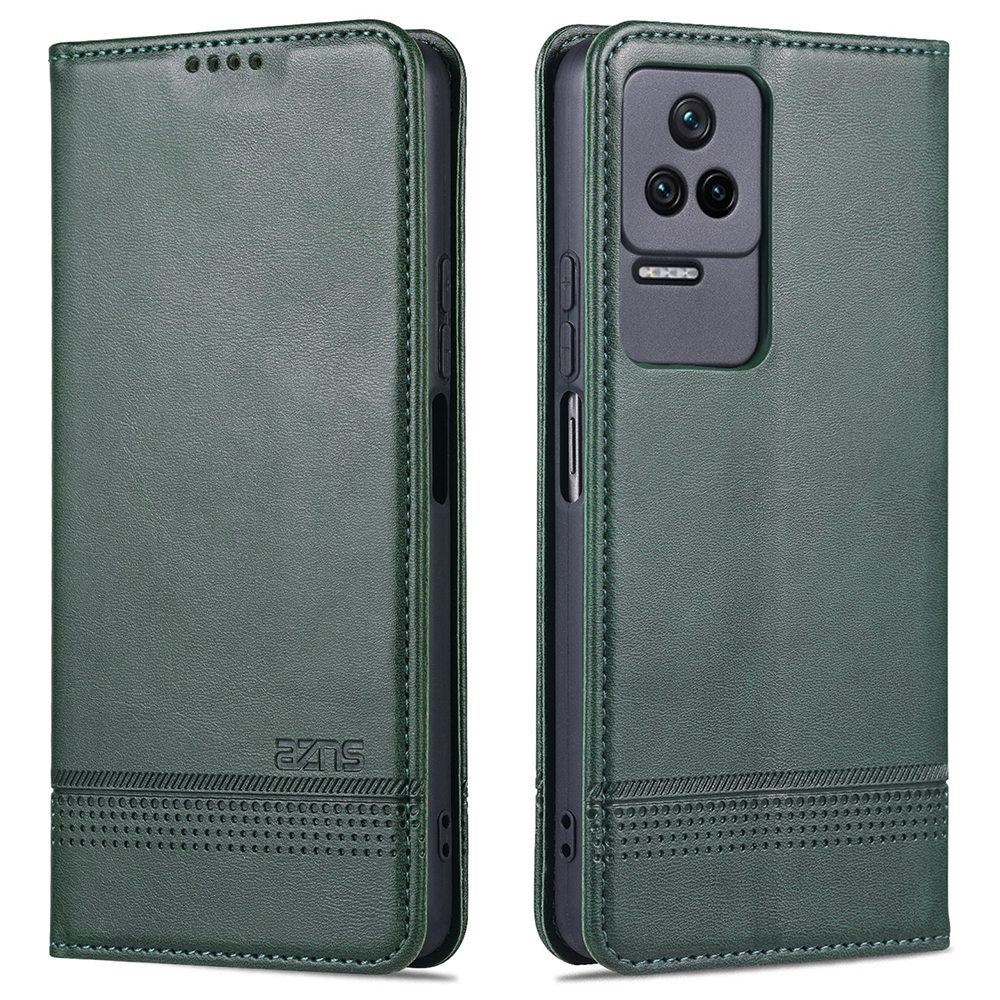 AZNS For Xiaomi Redmi K50 Pro/K50 Protective Phone Case Magnetic Closure Textured PU Leather Stand Phone Cover with Wallet