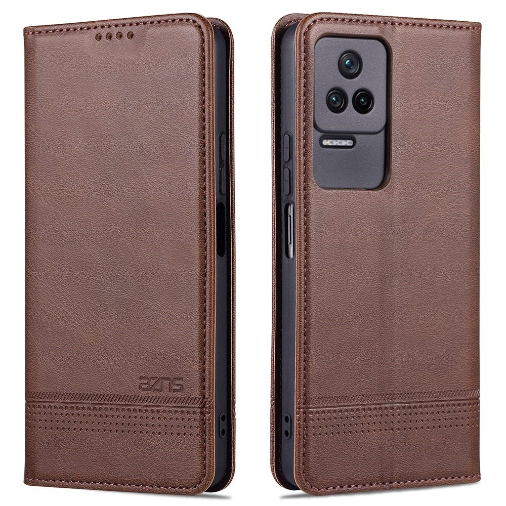 AZNS For Xiaomi Redmi K50 Pro/K50 Protective Phone Case Magnetic Closure Textured PU Leather Stand Phone Cover with Wallet