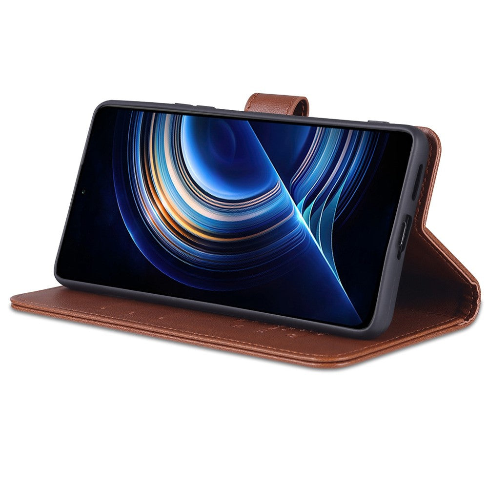 AZNS For Xiaomi Redmi K50 Pro/K50 Wallet Phone Case Textured PU Leather Folio Flip Book Cover TPU Shockproof Stand Case