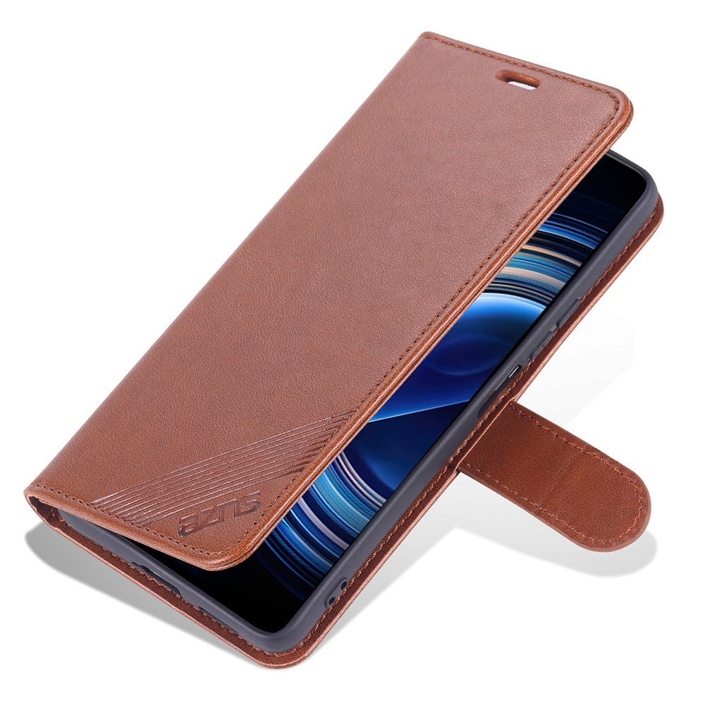 AZNS For Xiaomi Redmi K50 Pro/K50 Wallet Phone Case Textured PU Leather Folio Flip Book Cover TPU Shockproof Stand Case